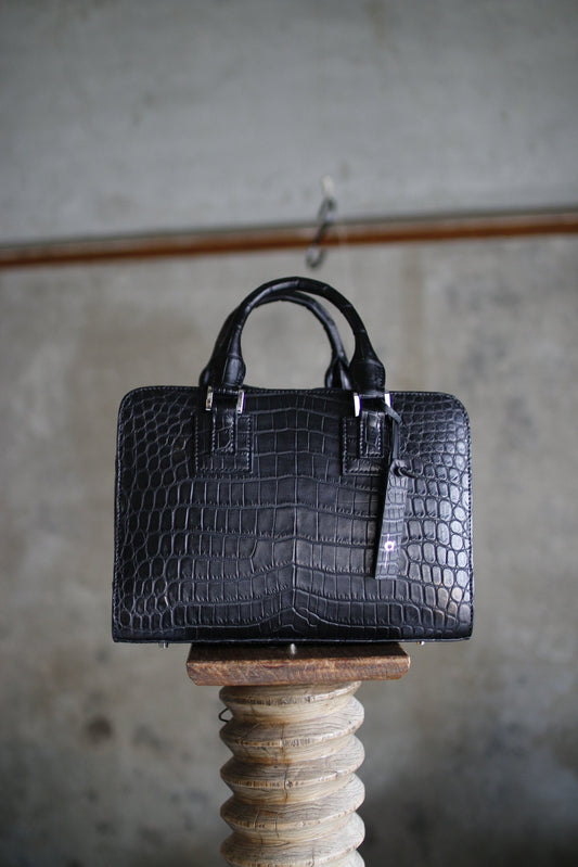クロコダイルのミディアムブリーフケース【order made】