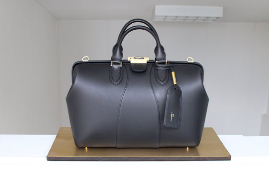 【オーダー】クラシックな総手縫いの口枠ボストンバッグ