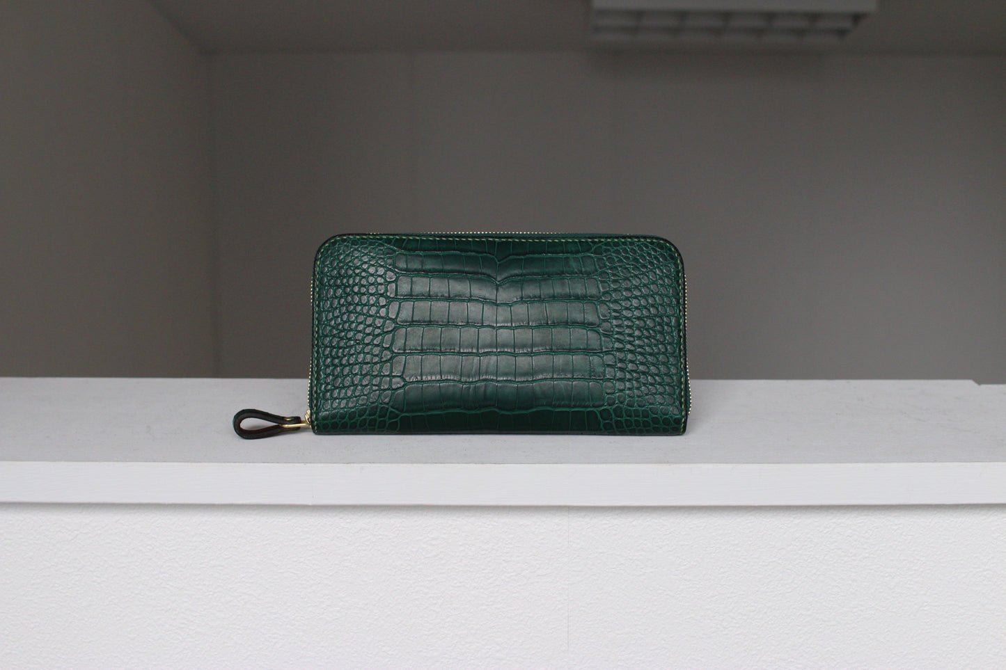 【オーダー】アリゲーター総手縫いラウンドZIPウォレット収納多め