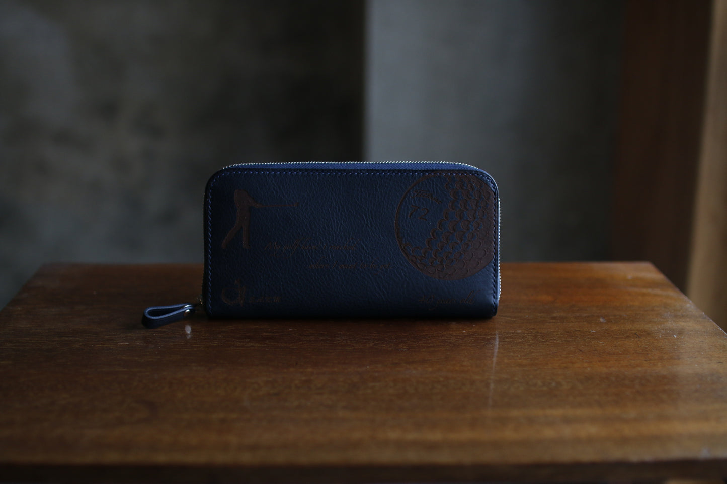 【オーダー】レーザー彫刻の総手縫いラウンドZIP長財布