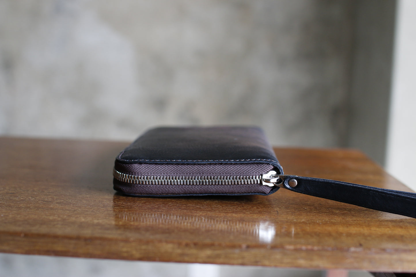 【オーダー】ハンドダイ＆レーザー彫刻のラウンドZIP長財布