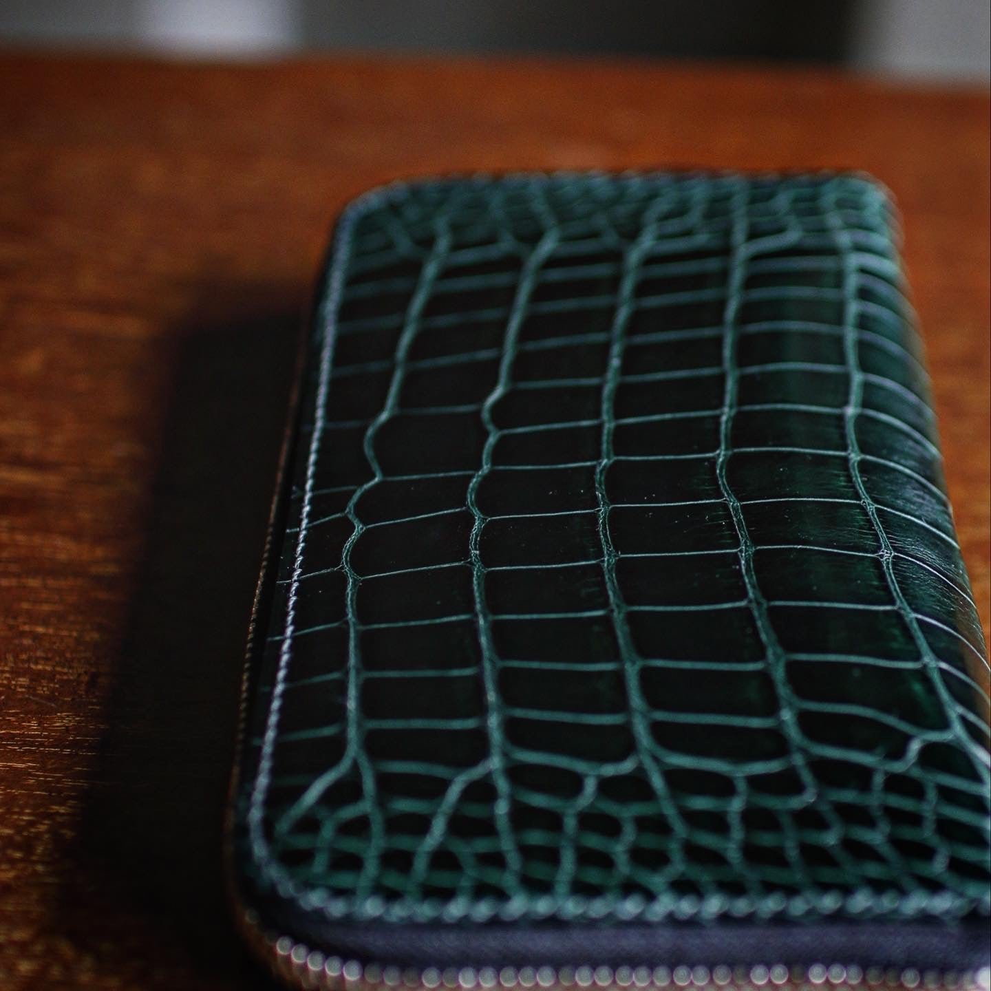 【オーダー】アリゲーター総手縫いラウンドZIPウォレット