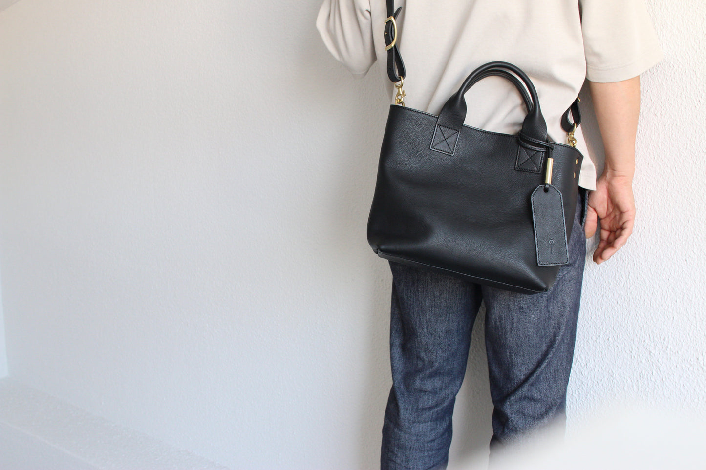 【オーダー】ストラップをカスタマイズしたミディアムトートバッグ