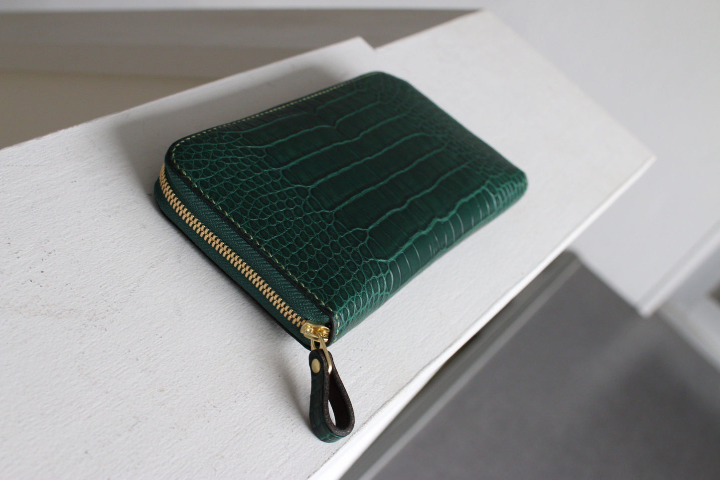 【オーダー】アリゲーター総手縫いラウンドZIPウォレット収納多め