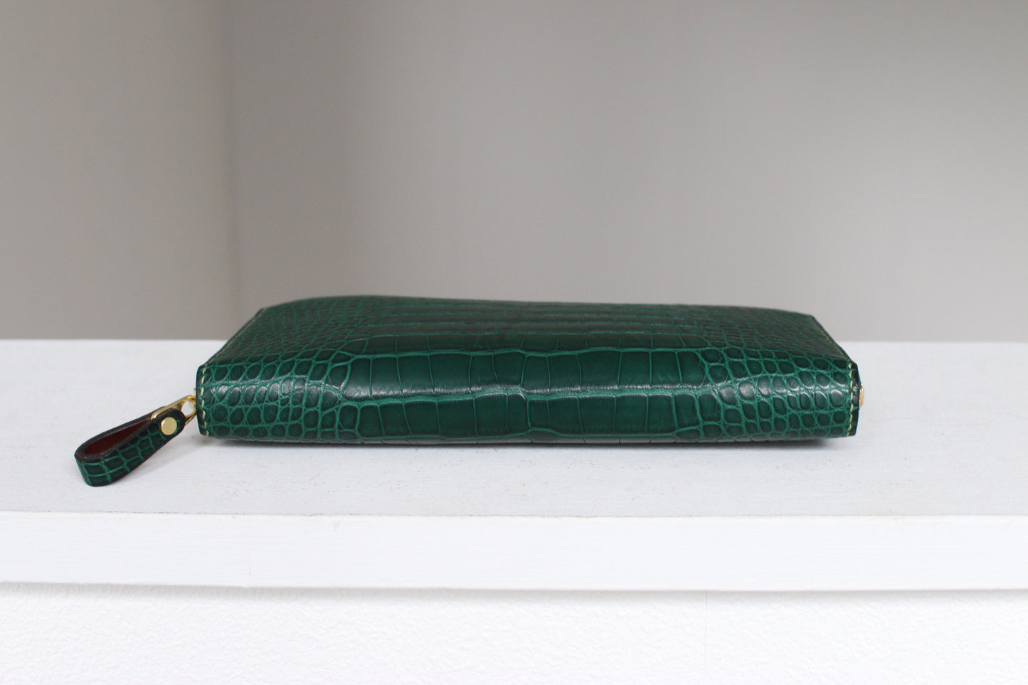 【オーダー】アリゲーター総手縫いラウンドZIPウォレット収納多め