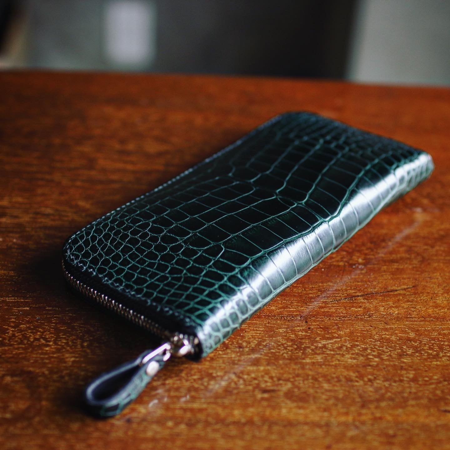 【オーダー】アリゲーター総手縫いラウンドZIPウォレット