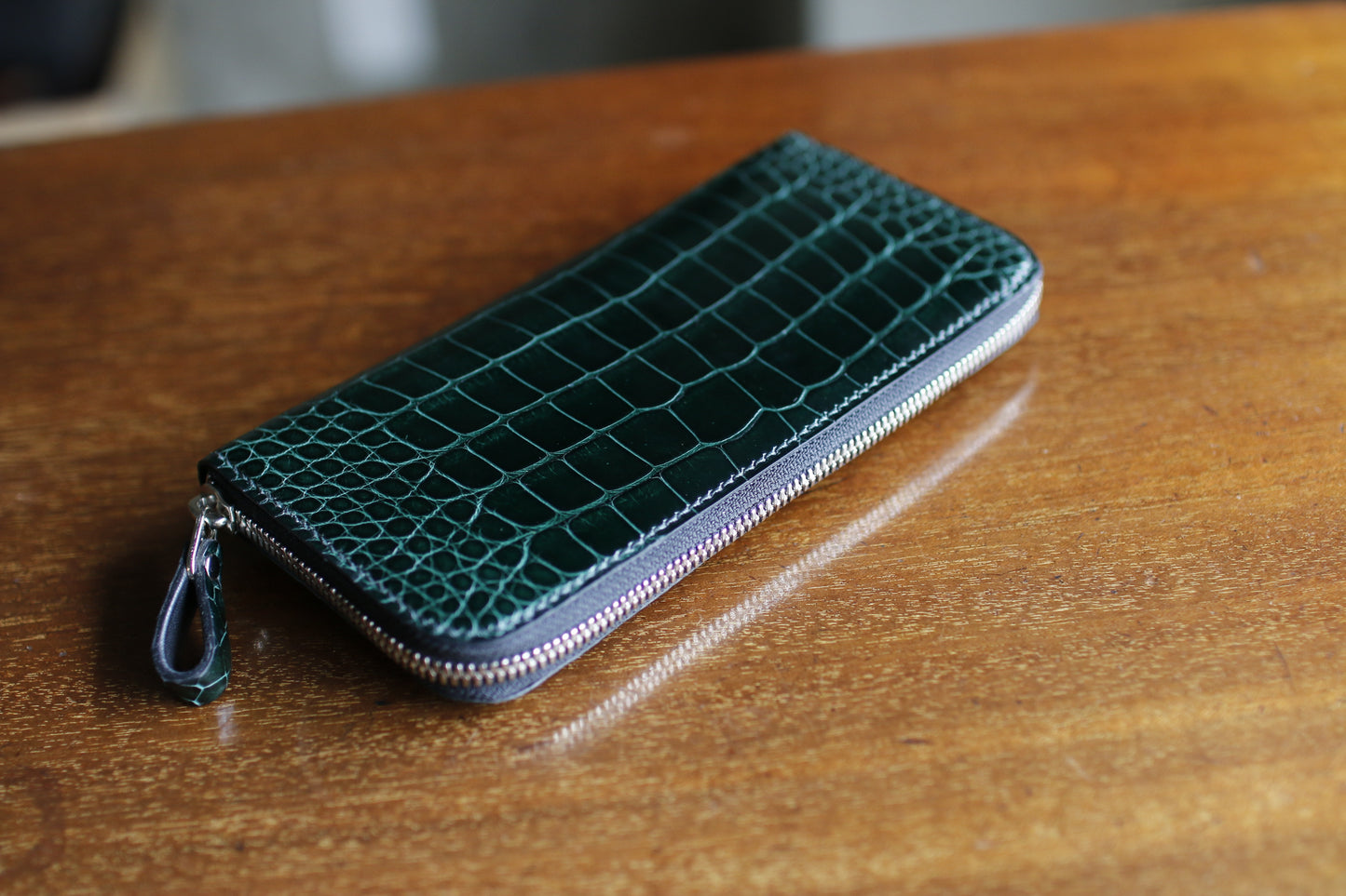 【オーダー】アリゲーター総手縫いラウンドZIPウォレット