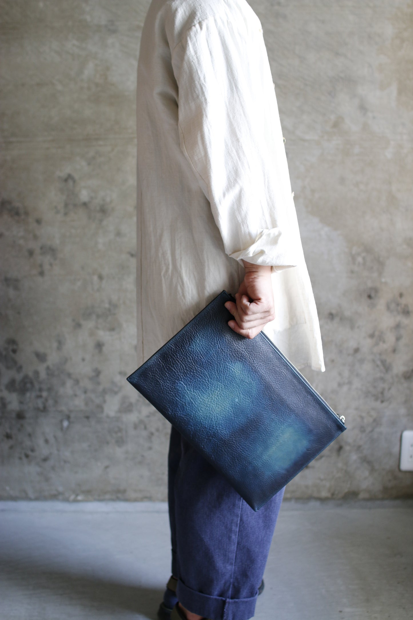 【オーダー】ハンドダイのドキュメントクラッチバッグ