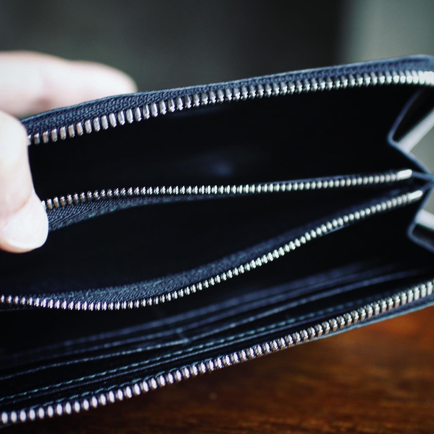 【オーダー】アリゲーター総手縫いラウンドZIPウォレット