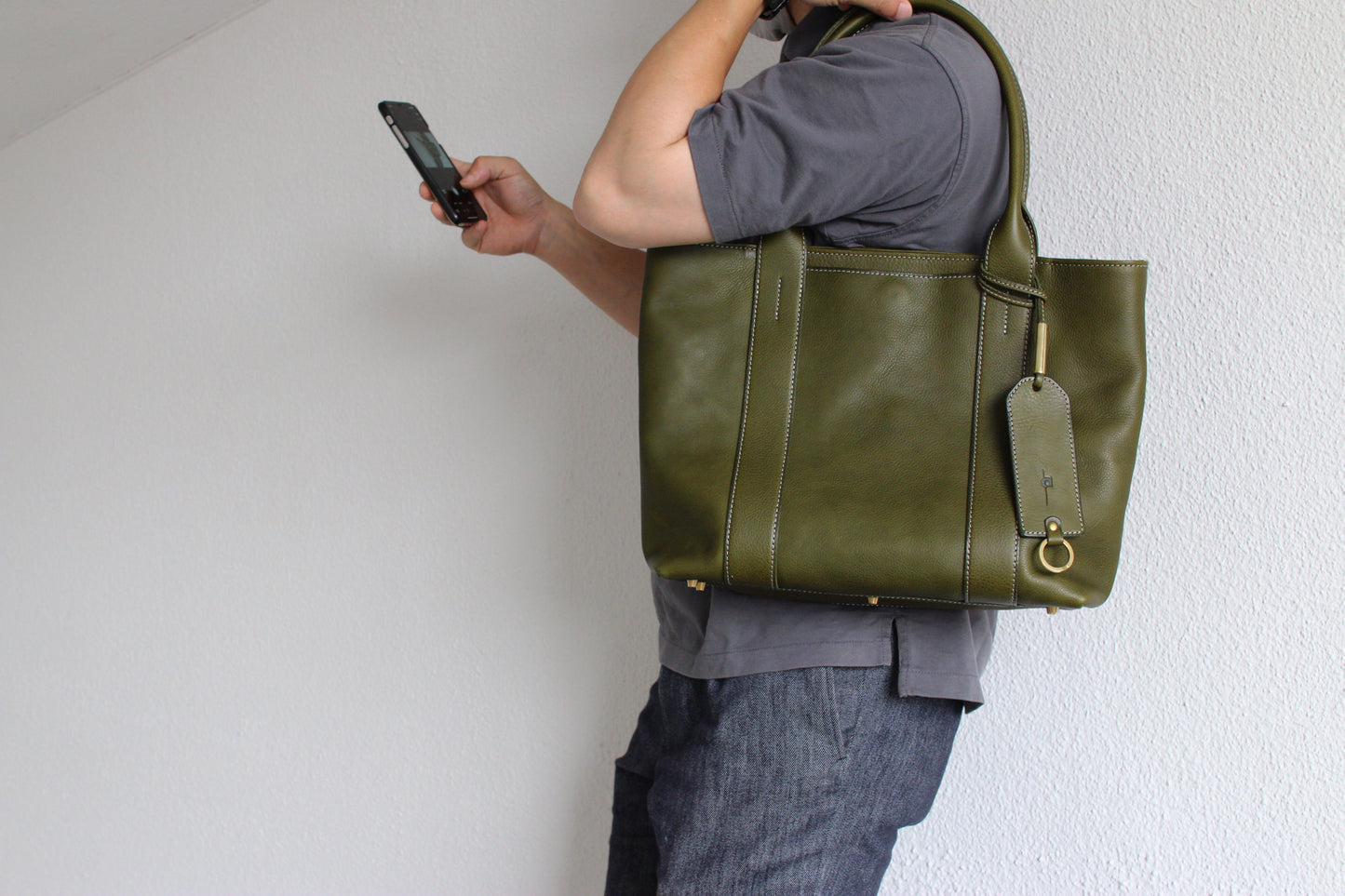 【オーダー】オリーブ色のトートバッグ