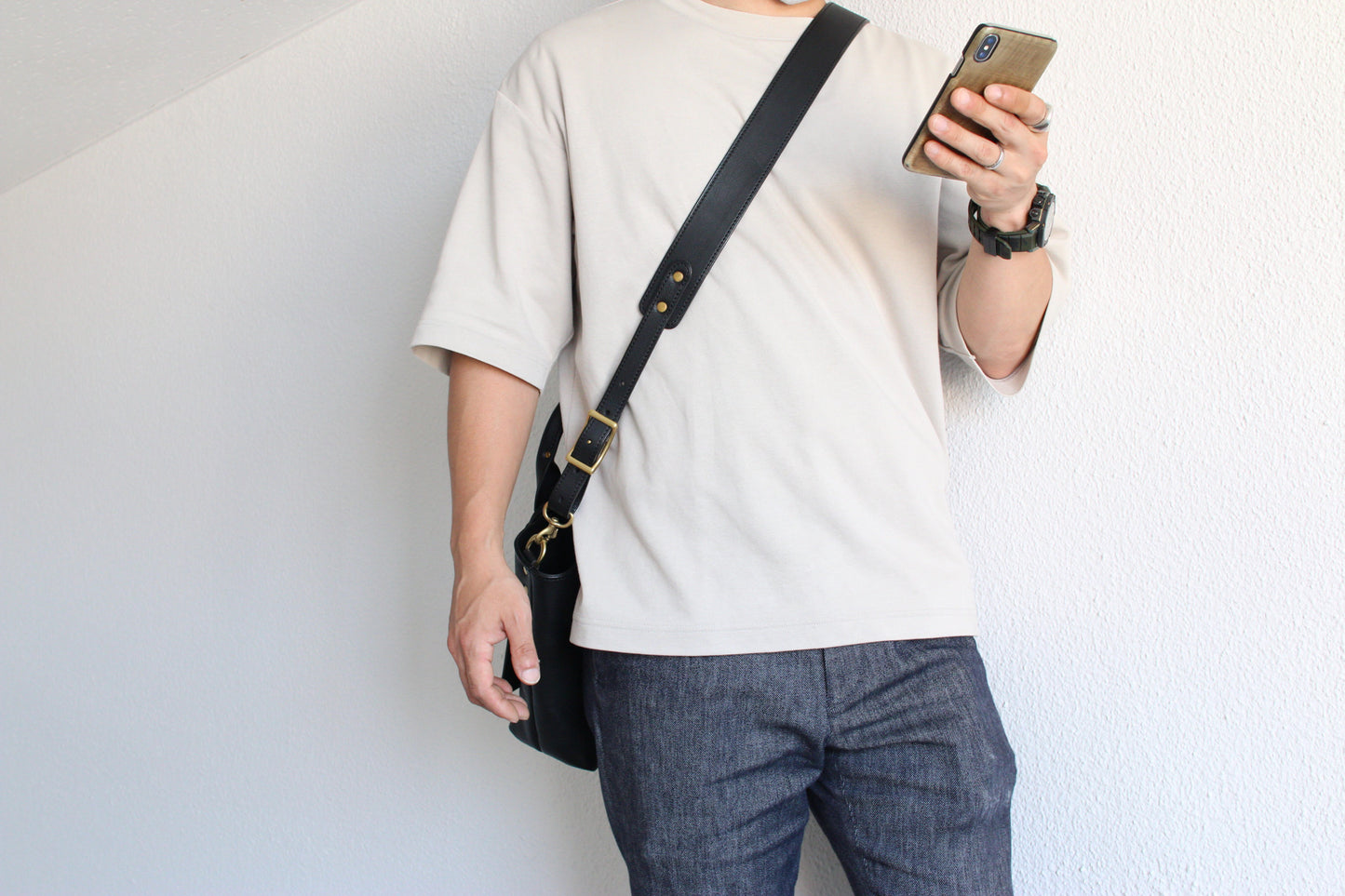 【オーダー】ストラップをカスタマイズしたミディアムトートバッグ