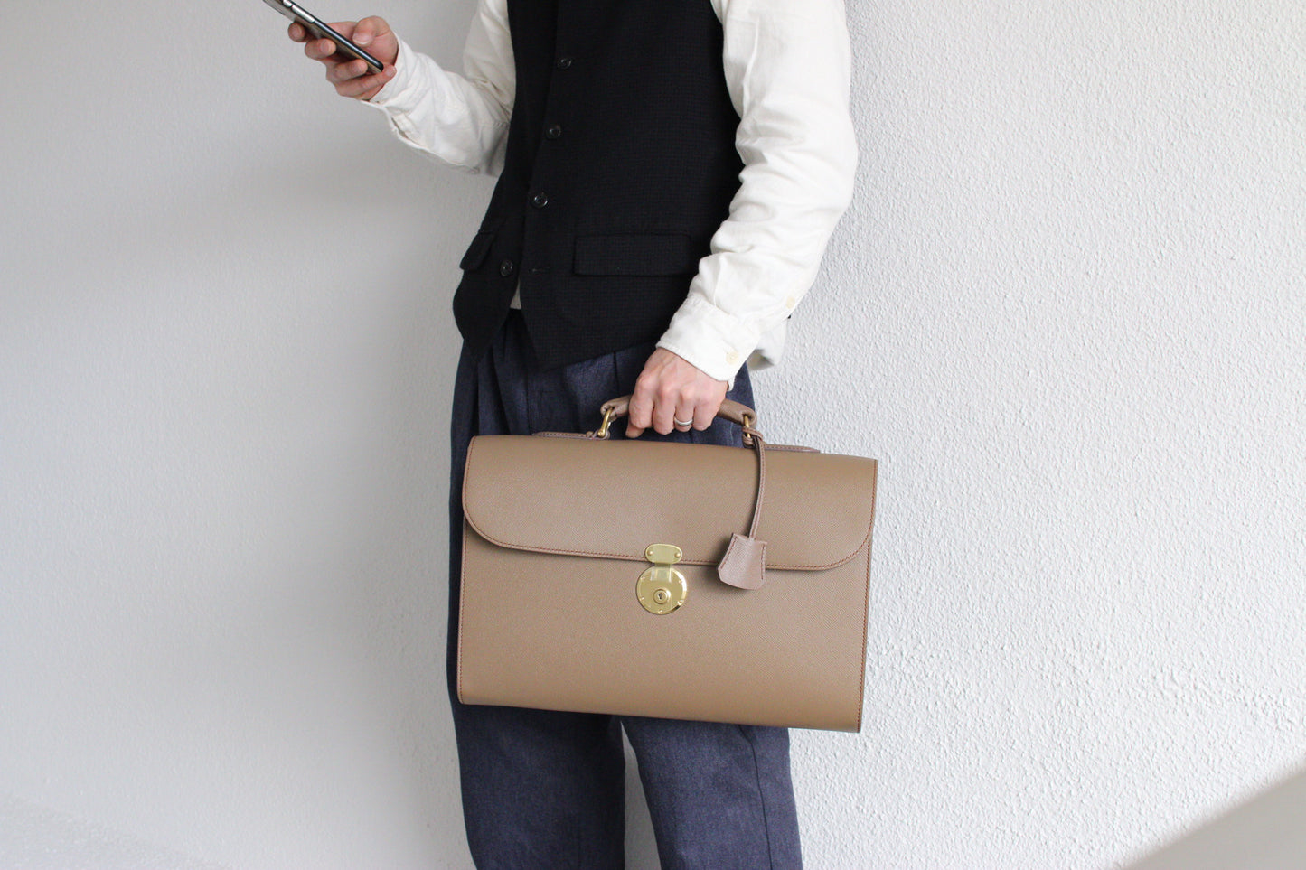 【オーダー】クラシック錠前クラッチバッグ（総手縫い仕立て）