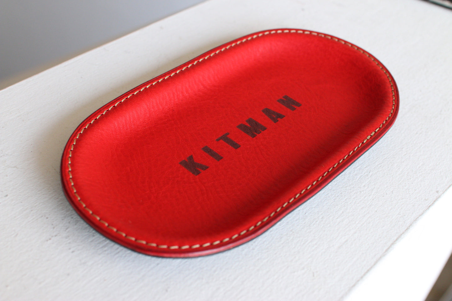 【オーダー】レザーの質感を感じるキャッシュトレイ※レーザー加工ロゴver.