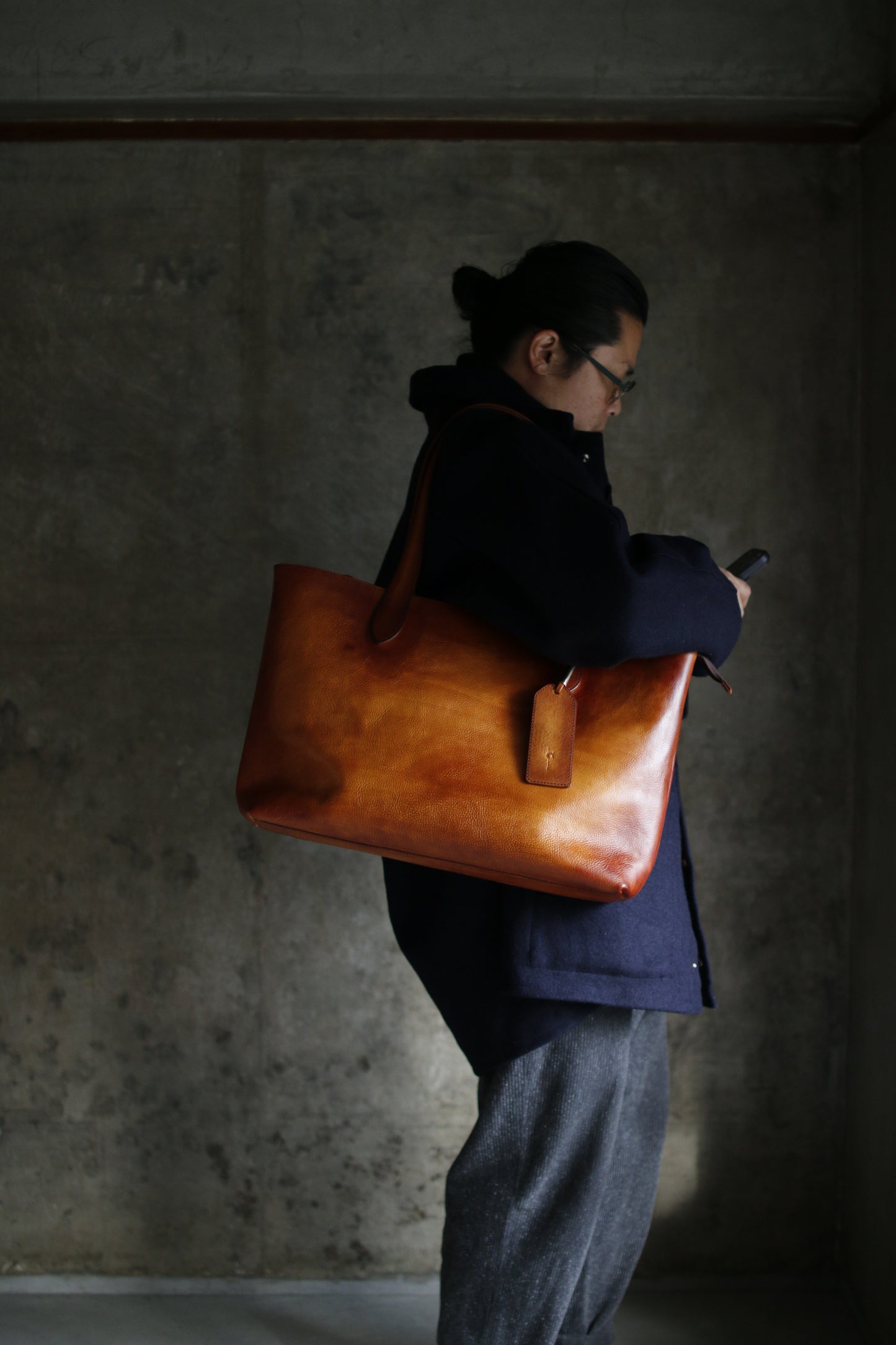 【オーダー】ハンドダイブラウンのビジネストートバッグ