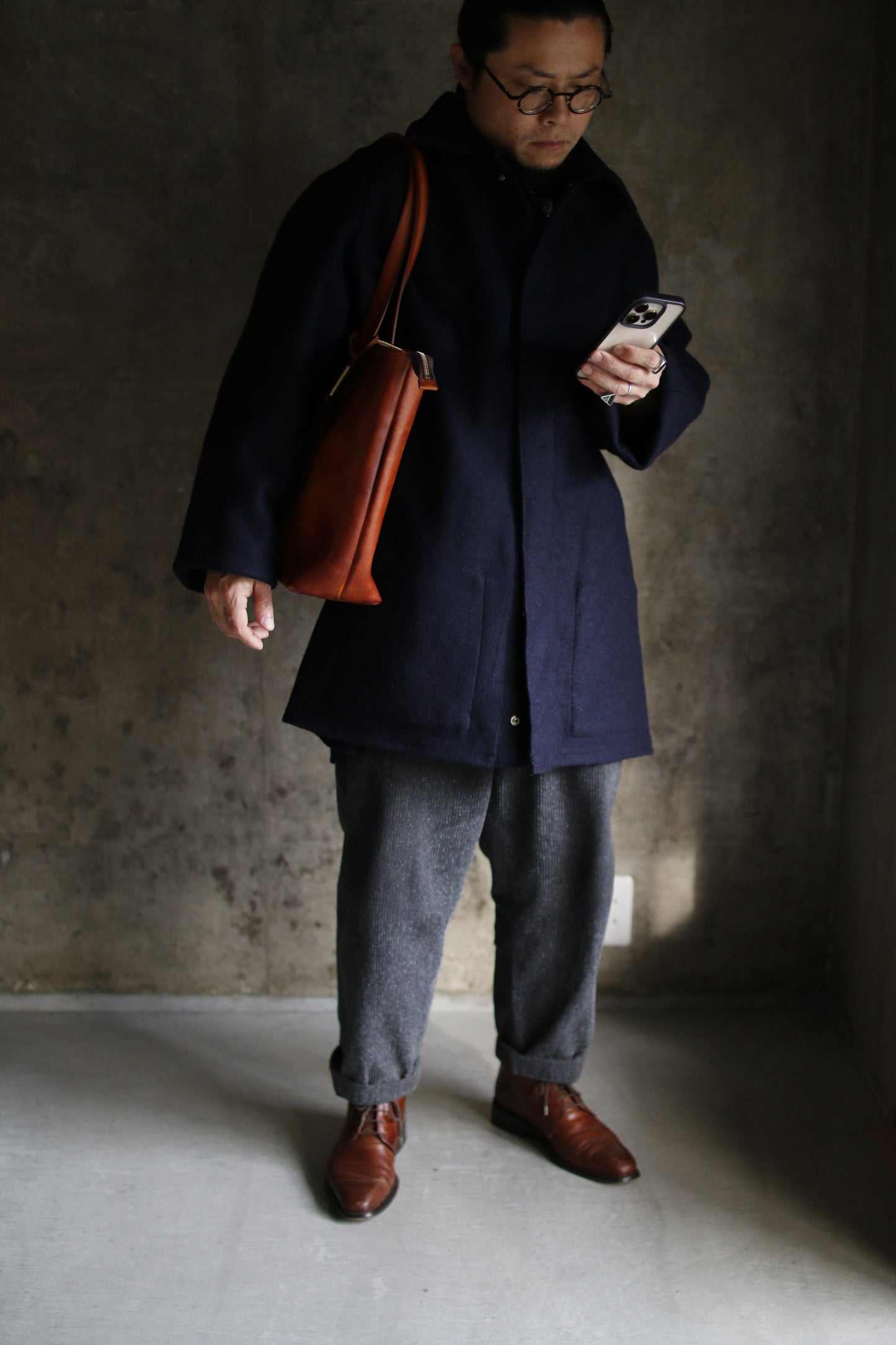 【オーダー】ハンドダイブラウンのビジネストートバッグ