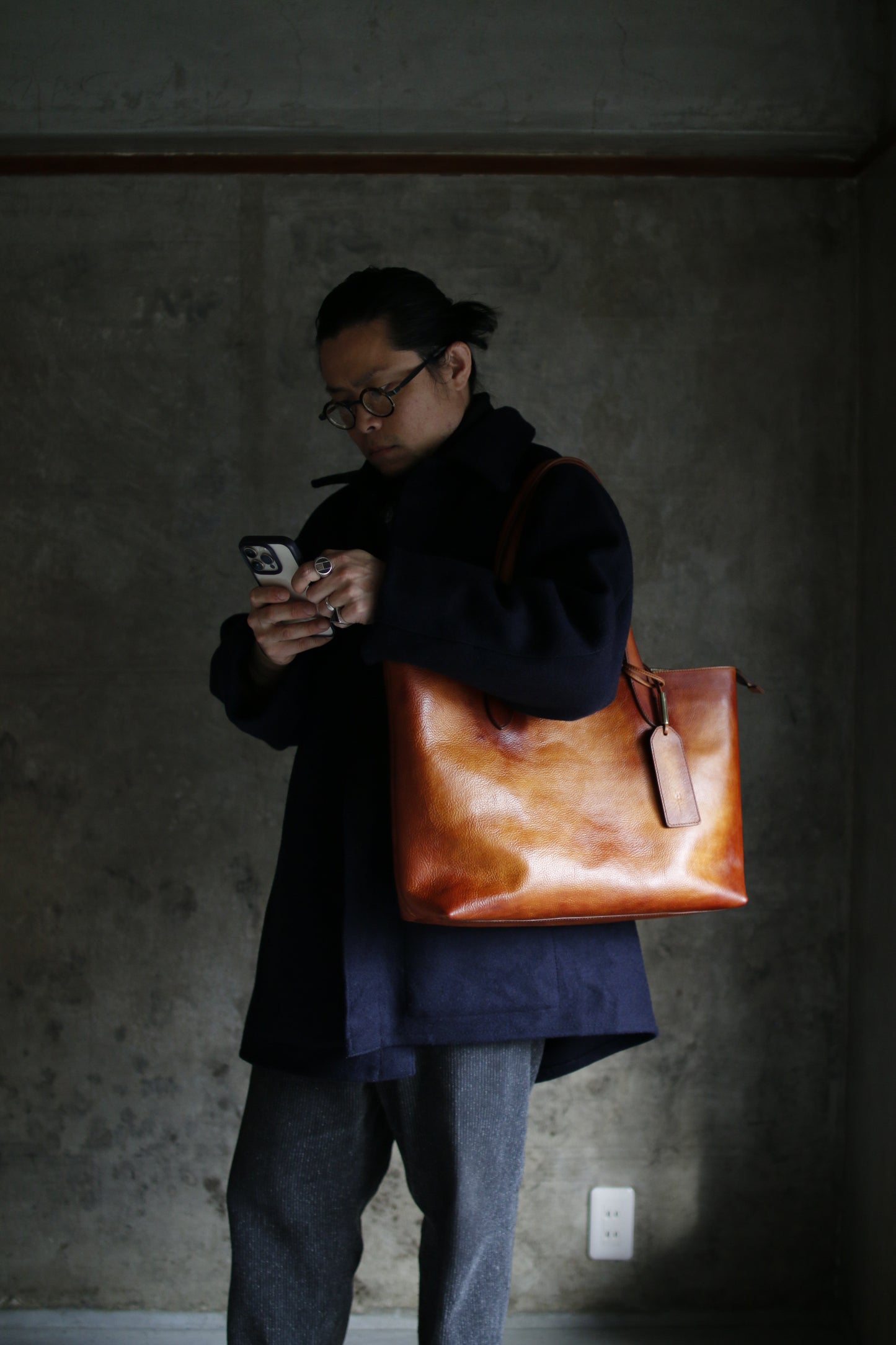 【オーダー】ハンドダイブラウンのビジネストートバッグ