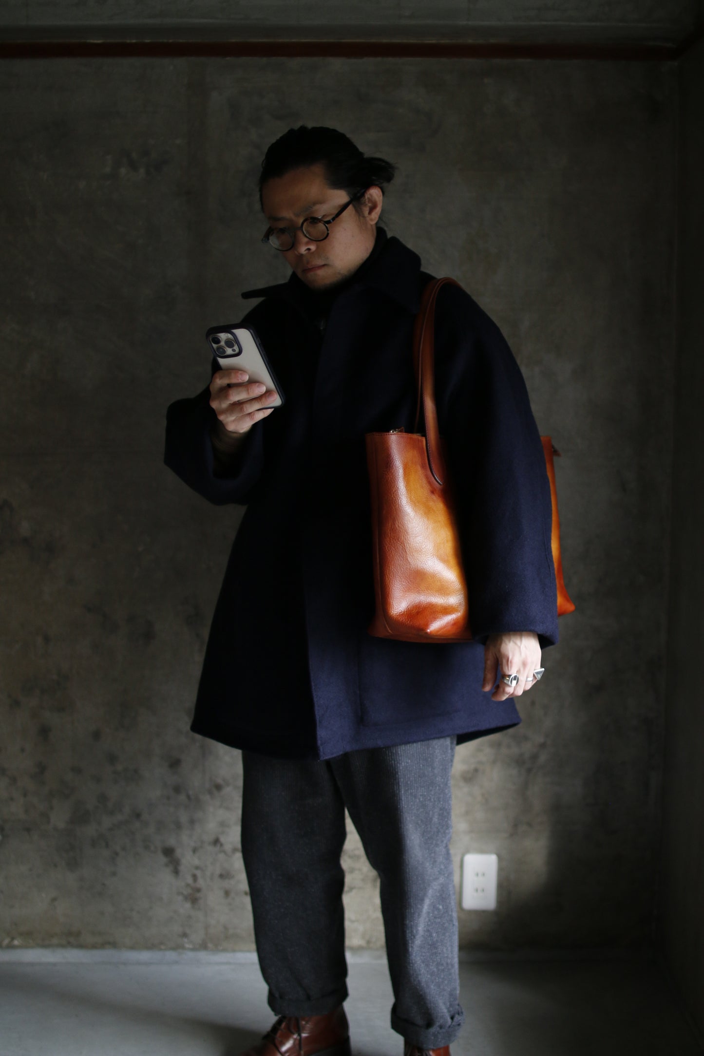 【オーダー】ハンドダイブラウンのビジネストートバッグ