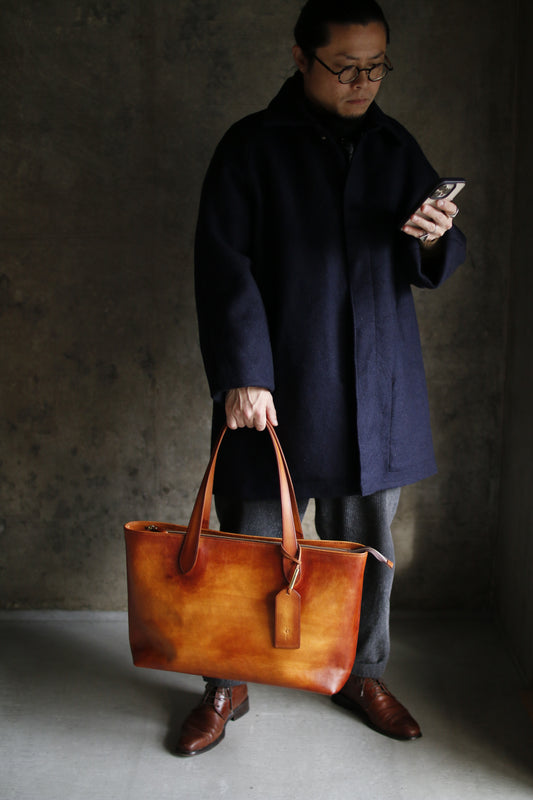 【オーダー】ハンドダイブラウンのビジネストートバッグ