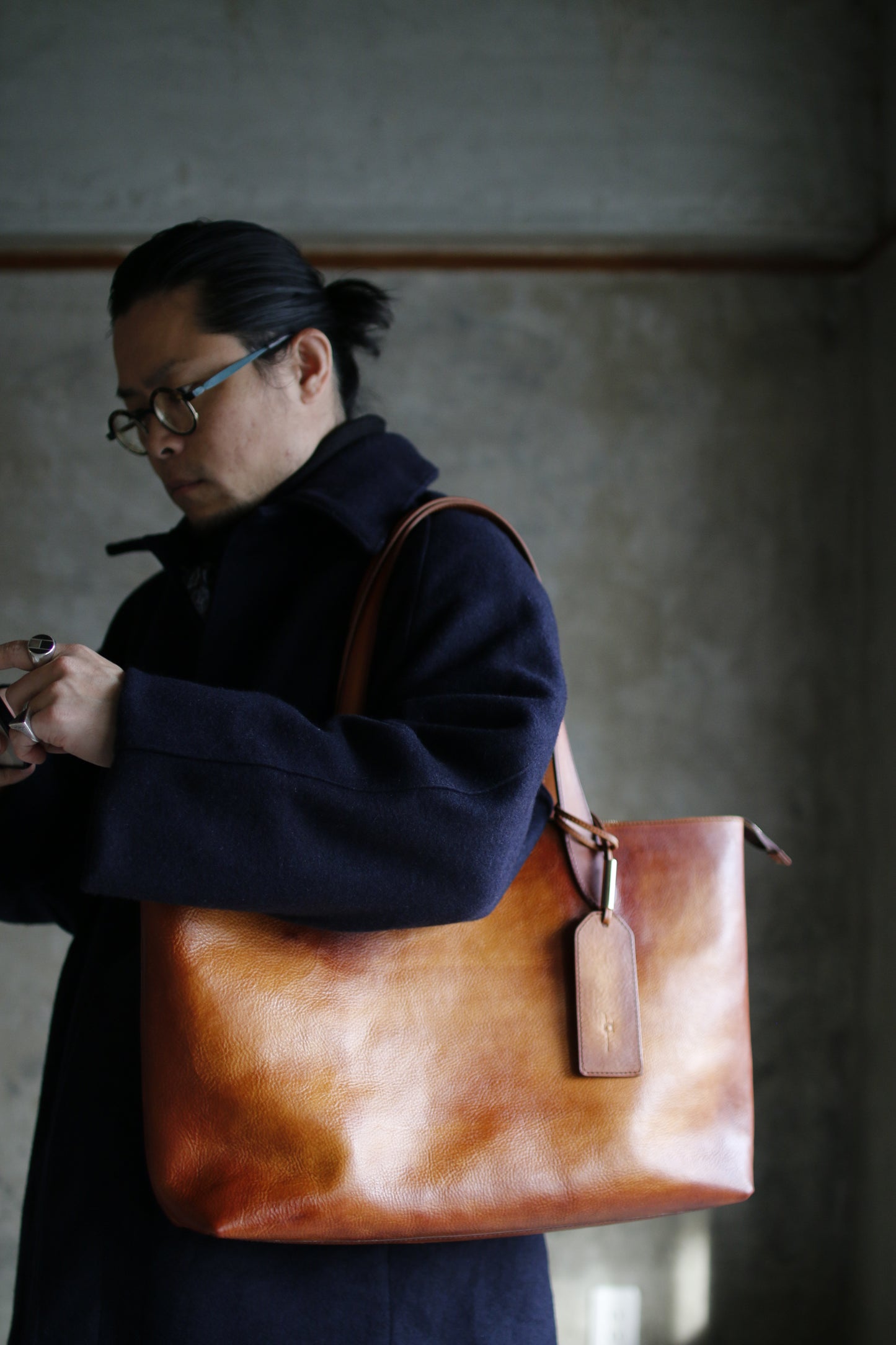 【オーダー】ハンドダイブラウンのビジネストートバッグ