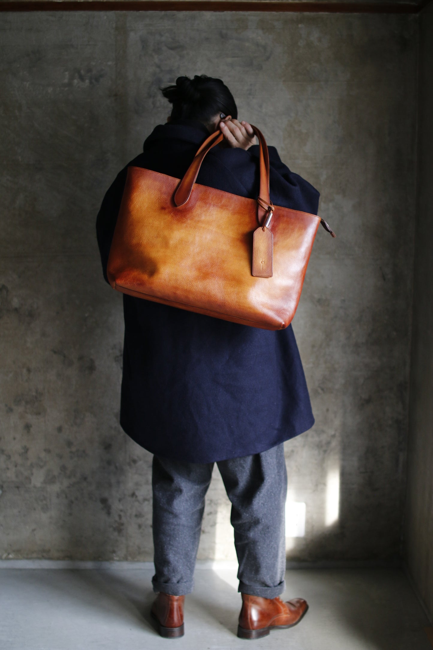 【オーダー】ハンドダイブラウンのビジネストートバッグ