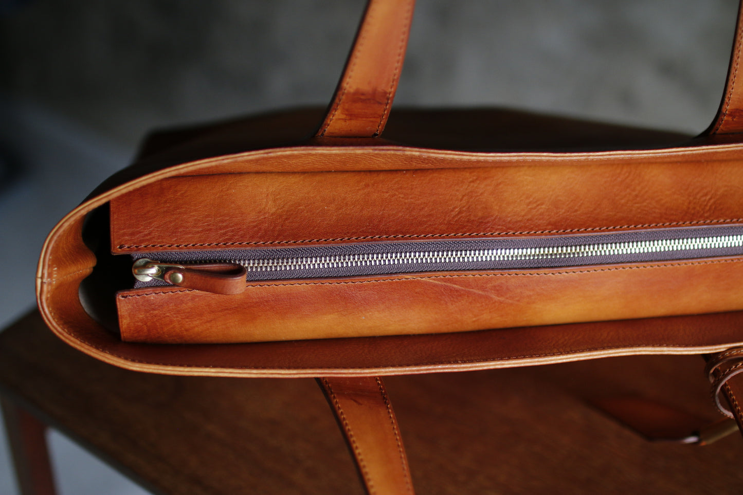 【オーダー】ハンドダイブラウンのビジネストートバッグ