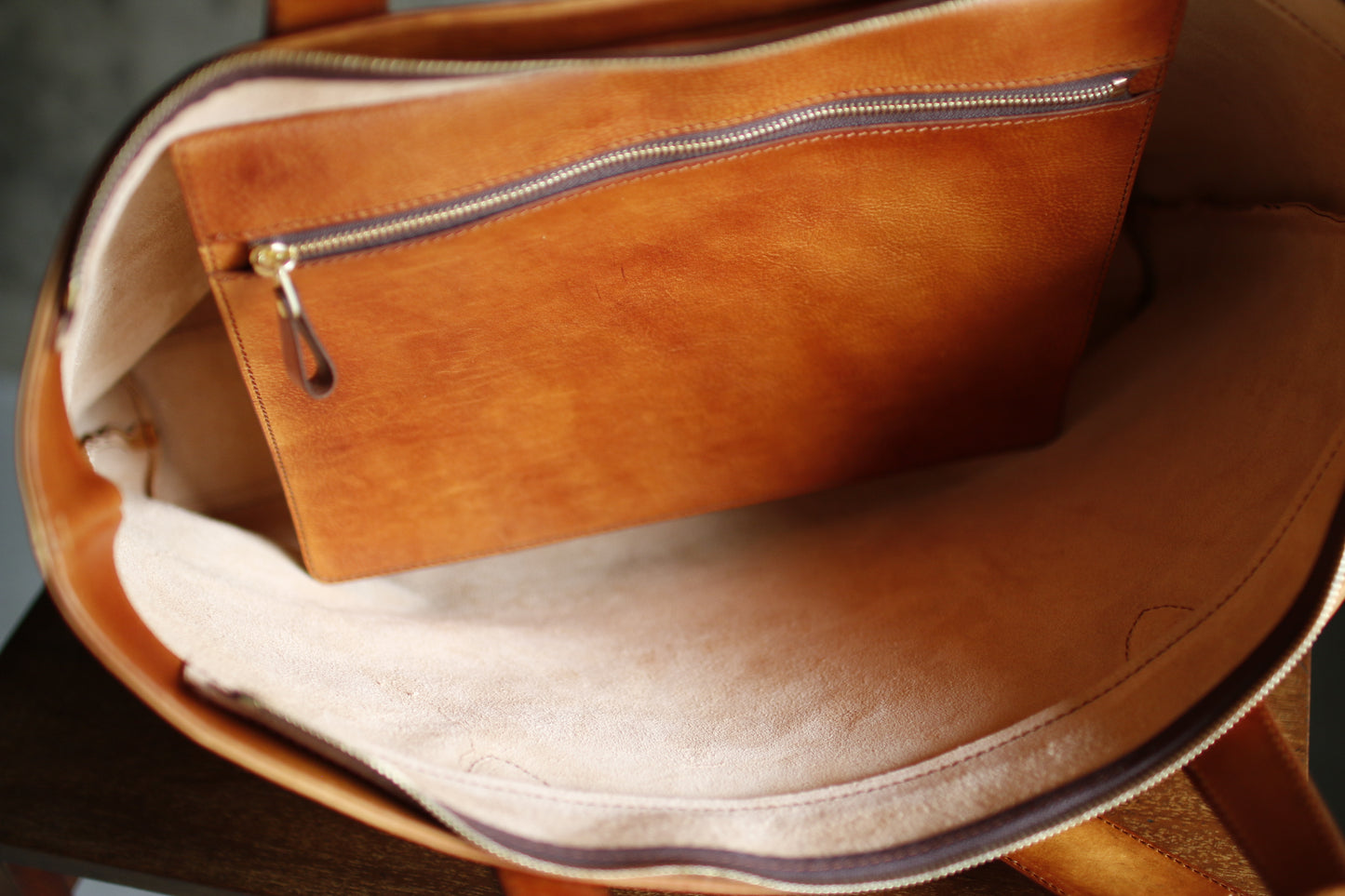 【オーダー】ハンドダイブラウンのビジネストートバッグ