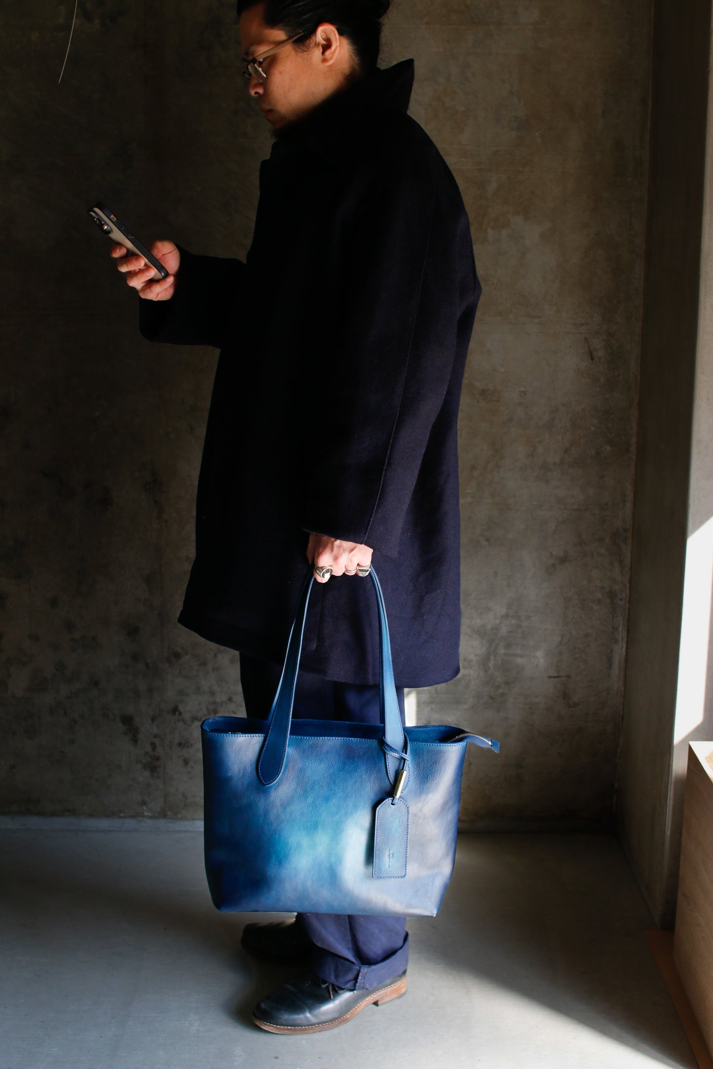 【オーダー】ハンドダイブルーのトートバッグ