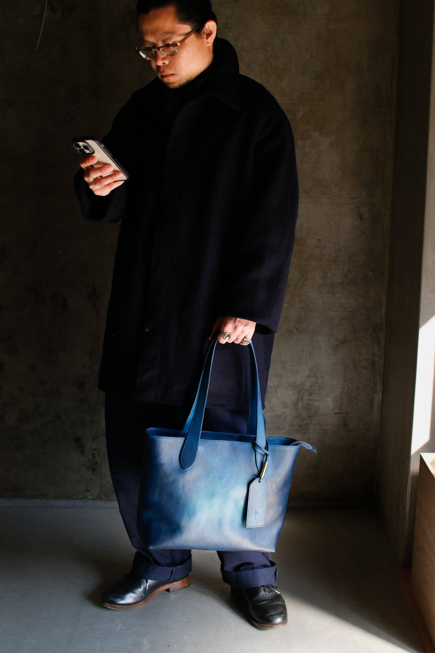 【オーダー】ハンドダイブルーのトートバッグ