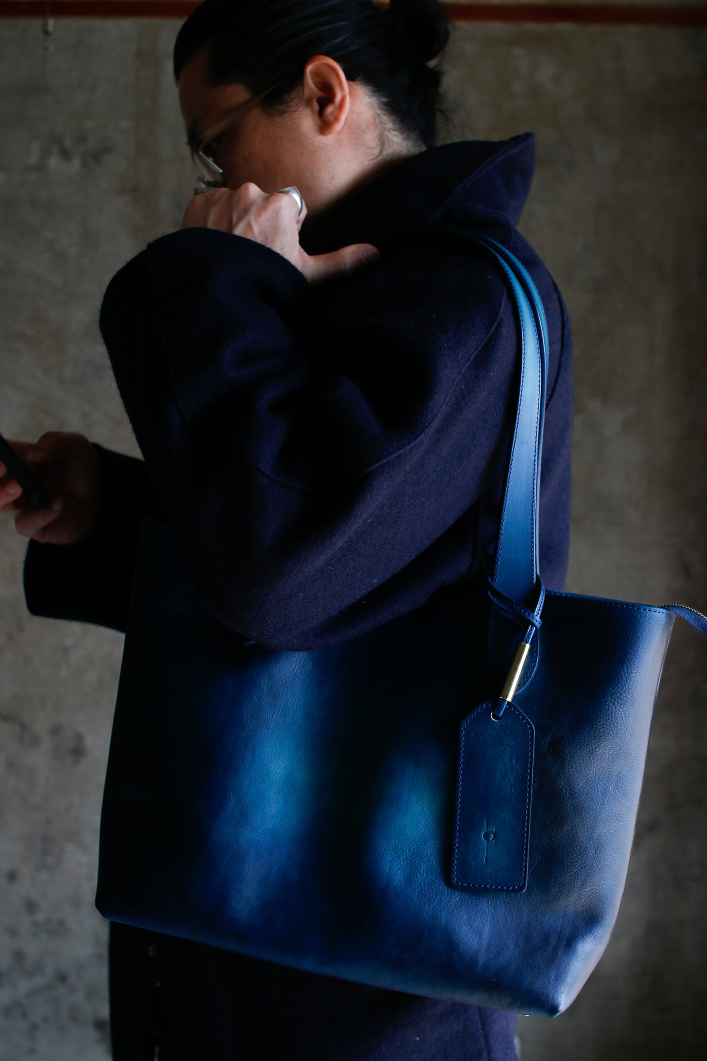 【オーダー】ハンドダイブルーのトートバッグ