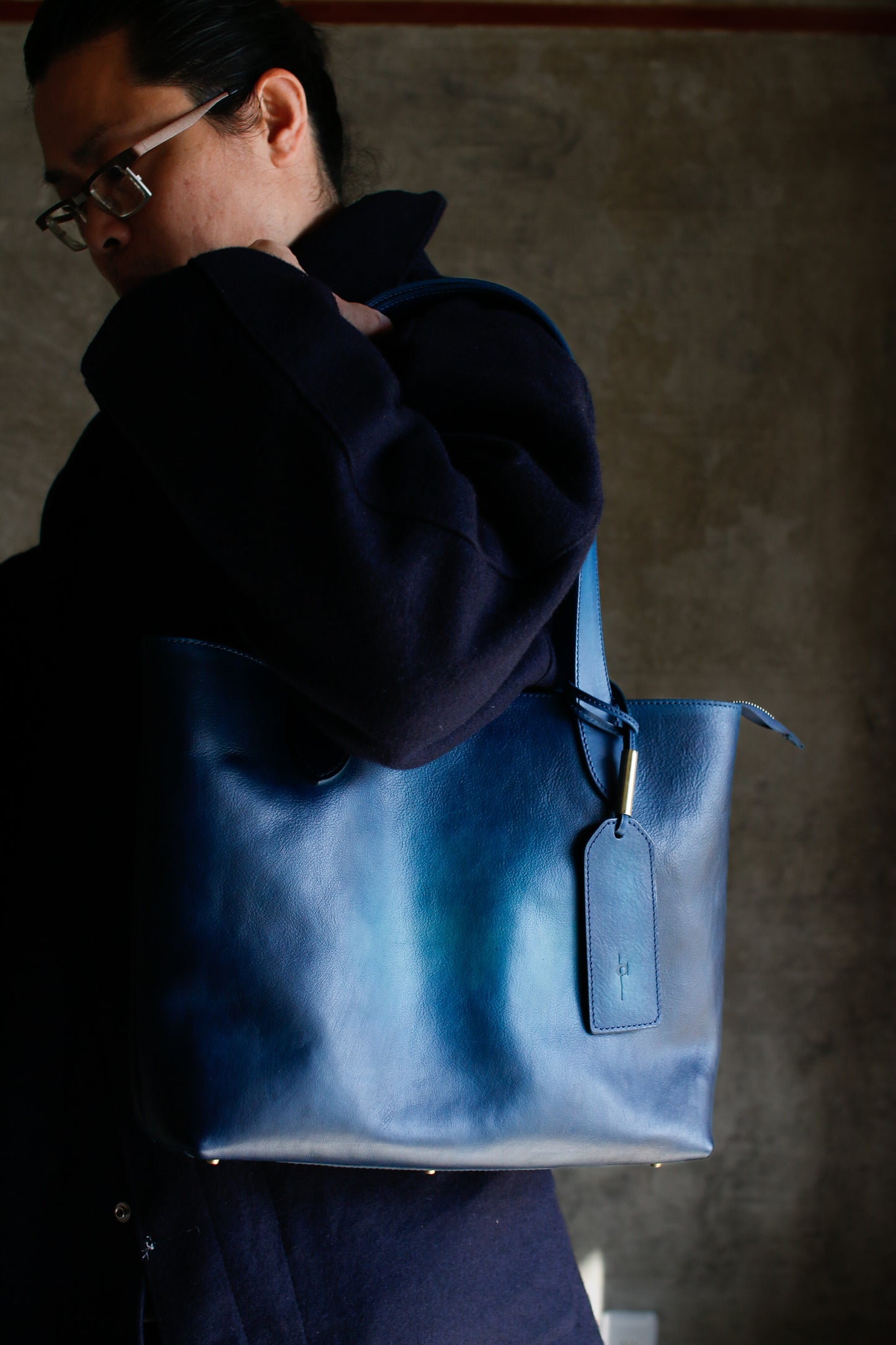 【オーダー】ハンドダイブルーのトートバッグ