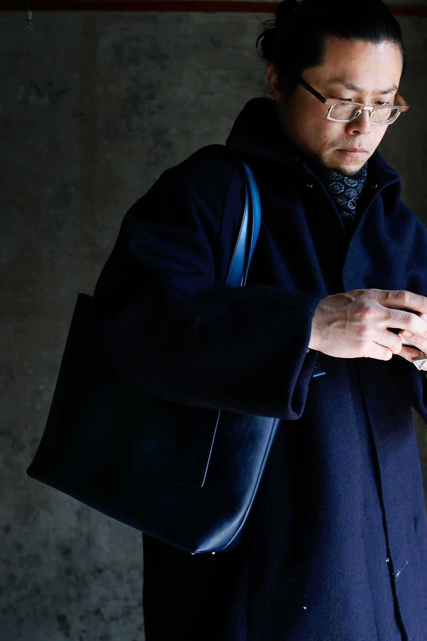 【オーダー】ハンドダイブルーのトートバッグ