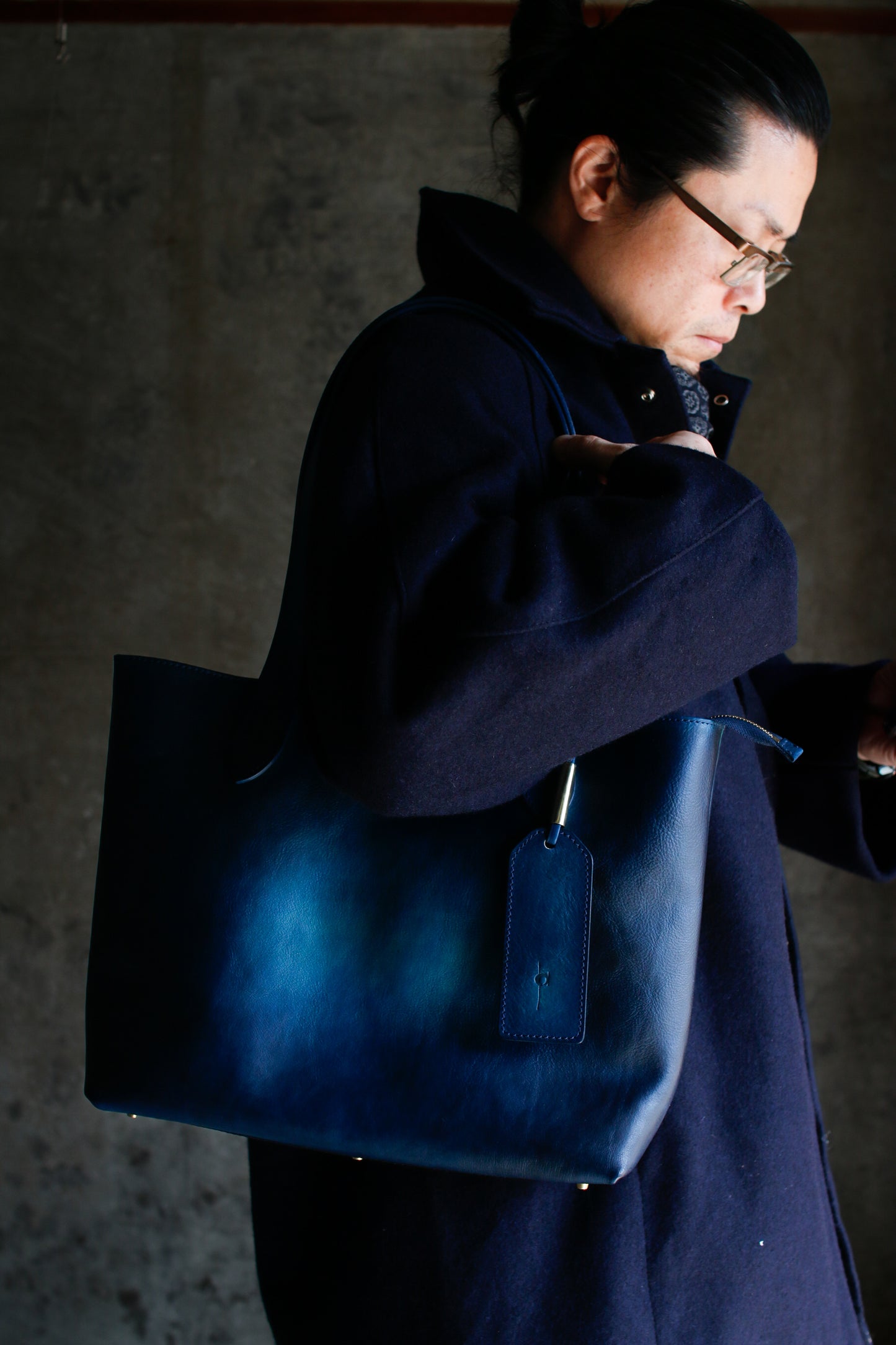 【オーダー】ハンドダイブルーのトートバッグ