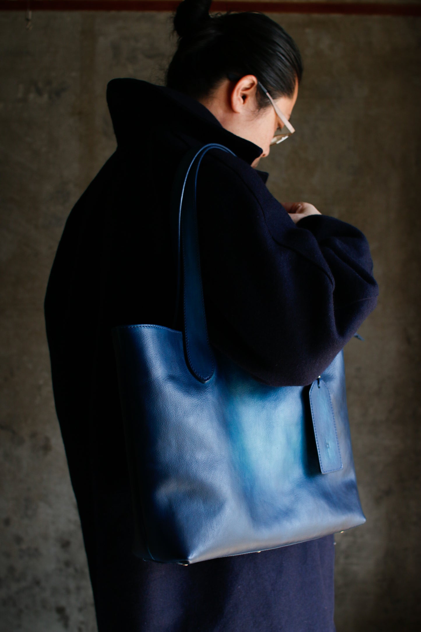 【オーダー】ハンドダイブルーのトートバッグ