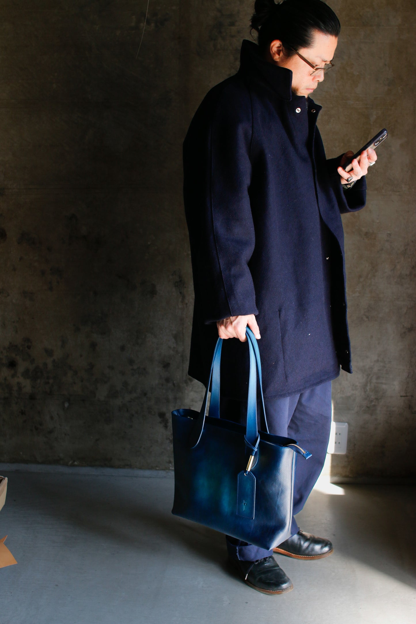 【オーダー】ハンドダイブルーのトートバッグ