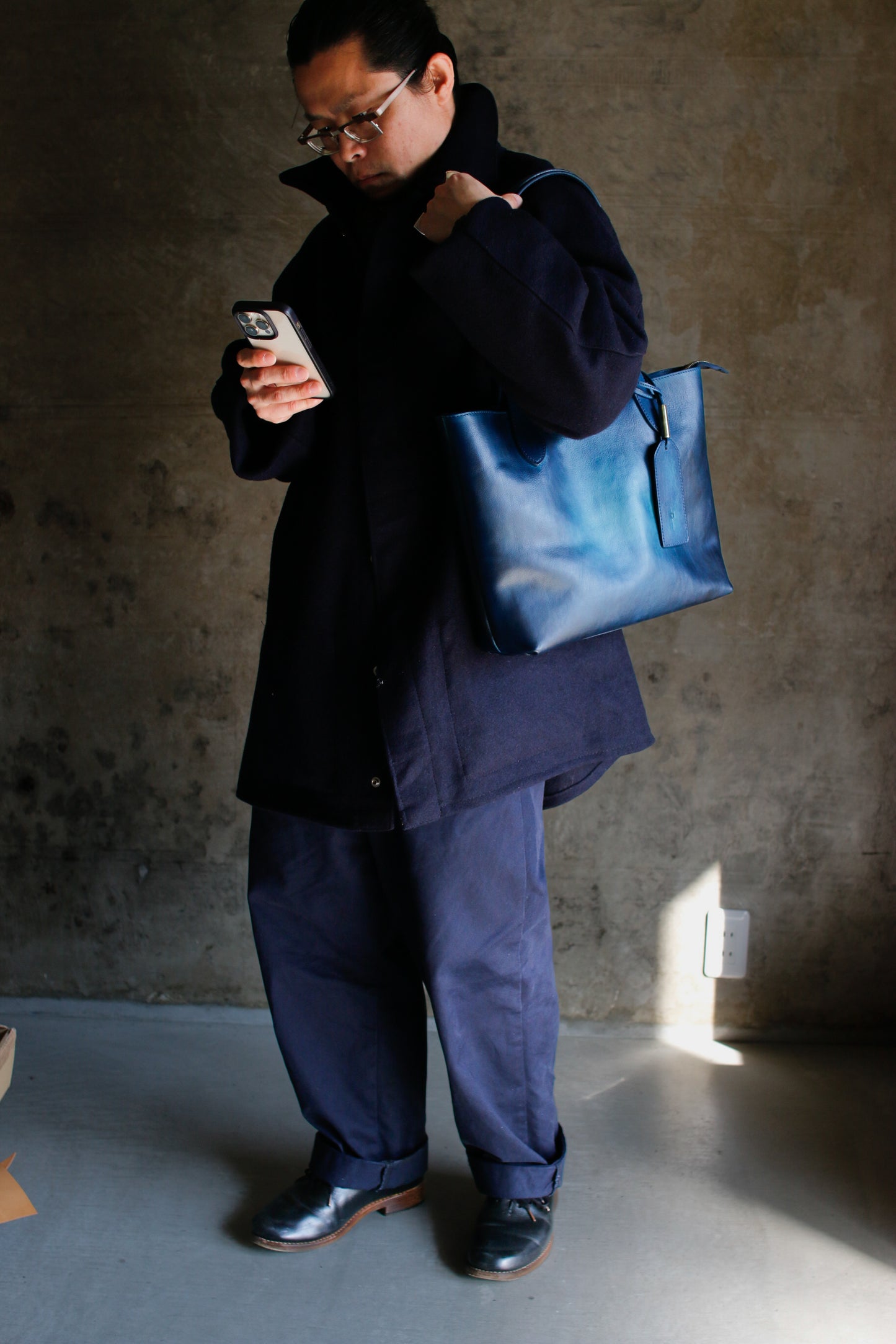 【オーダー】ハンドダイブルーのトートバッグ