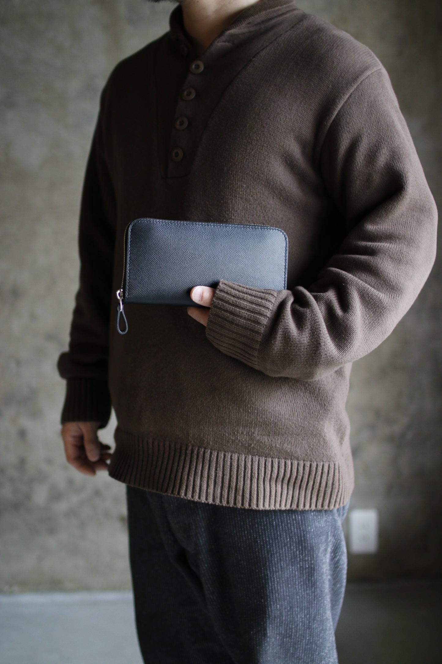 【オーダー】ブラック×イエローの総手縫い長財布