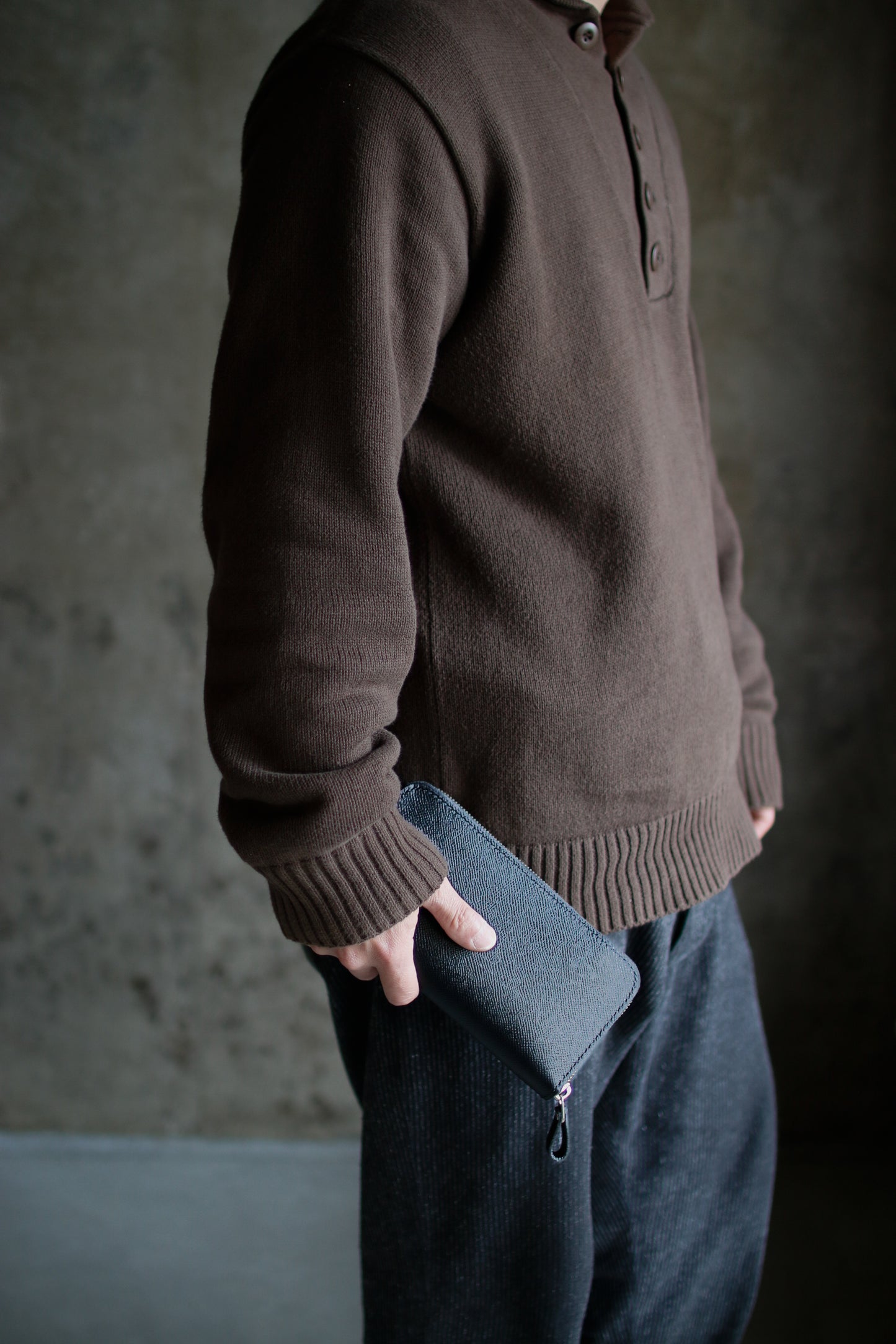 【オーダー】ブラック×イエローの総手縫い長財布