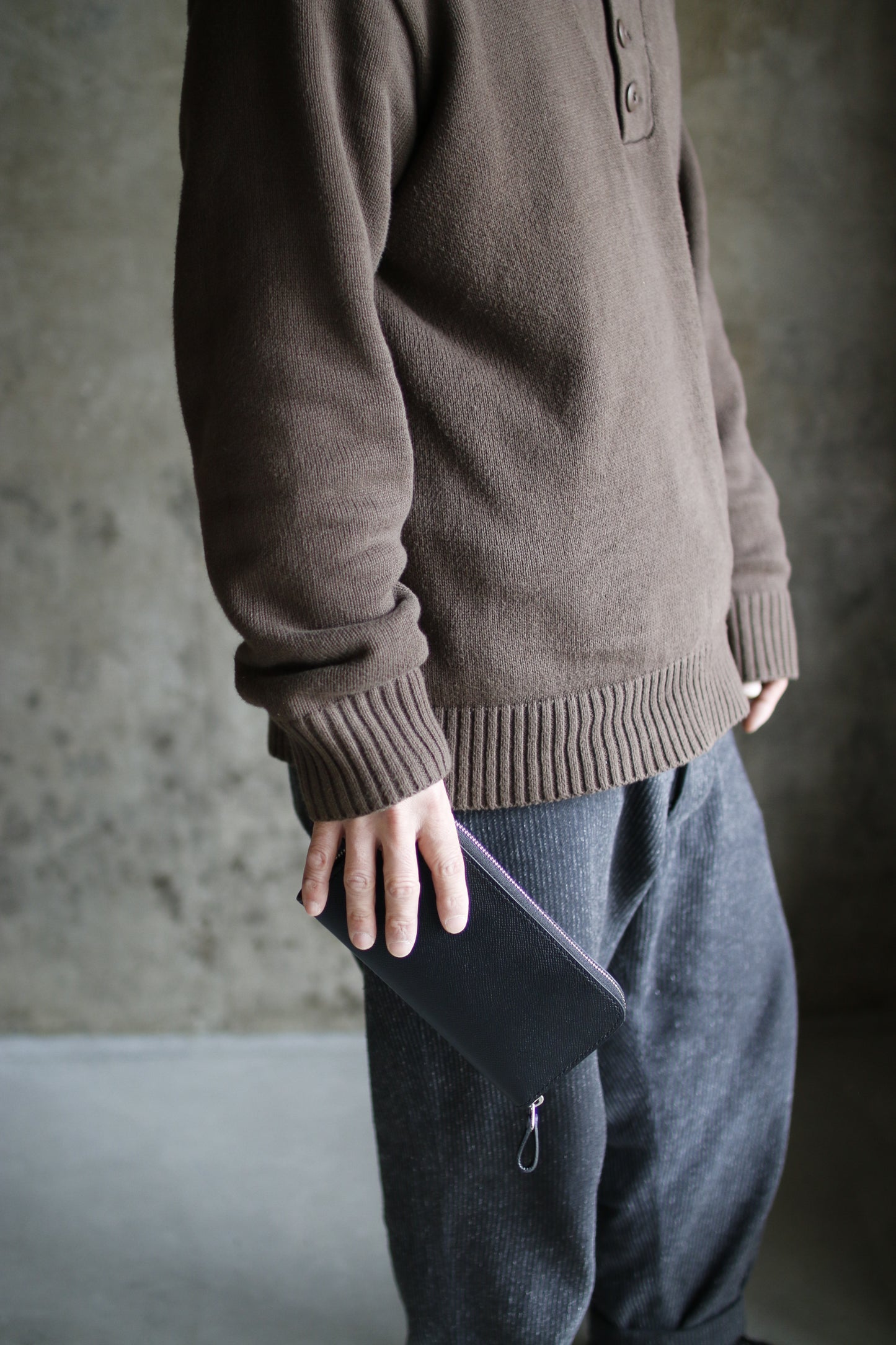 【オーダー】ブラック×イエローの総手縫い長財布