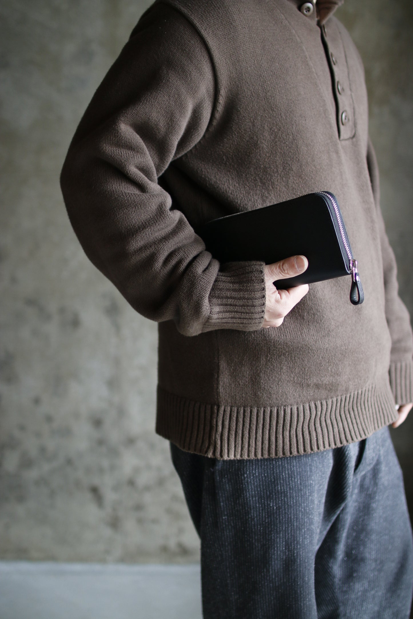 【オーダー】ブラック×イエローの総手縫い長財布