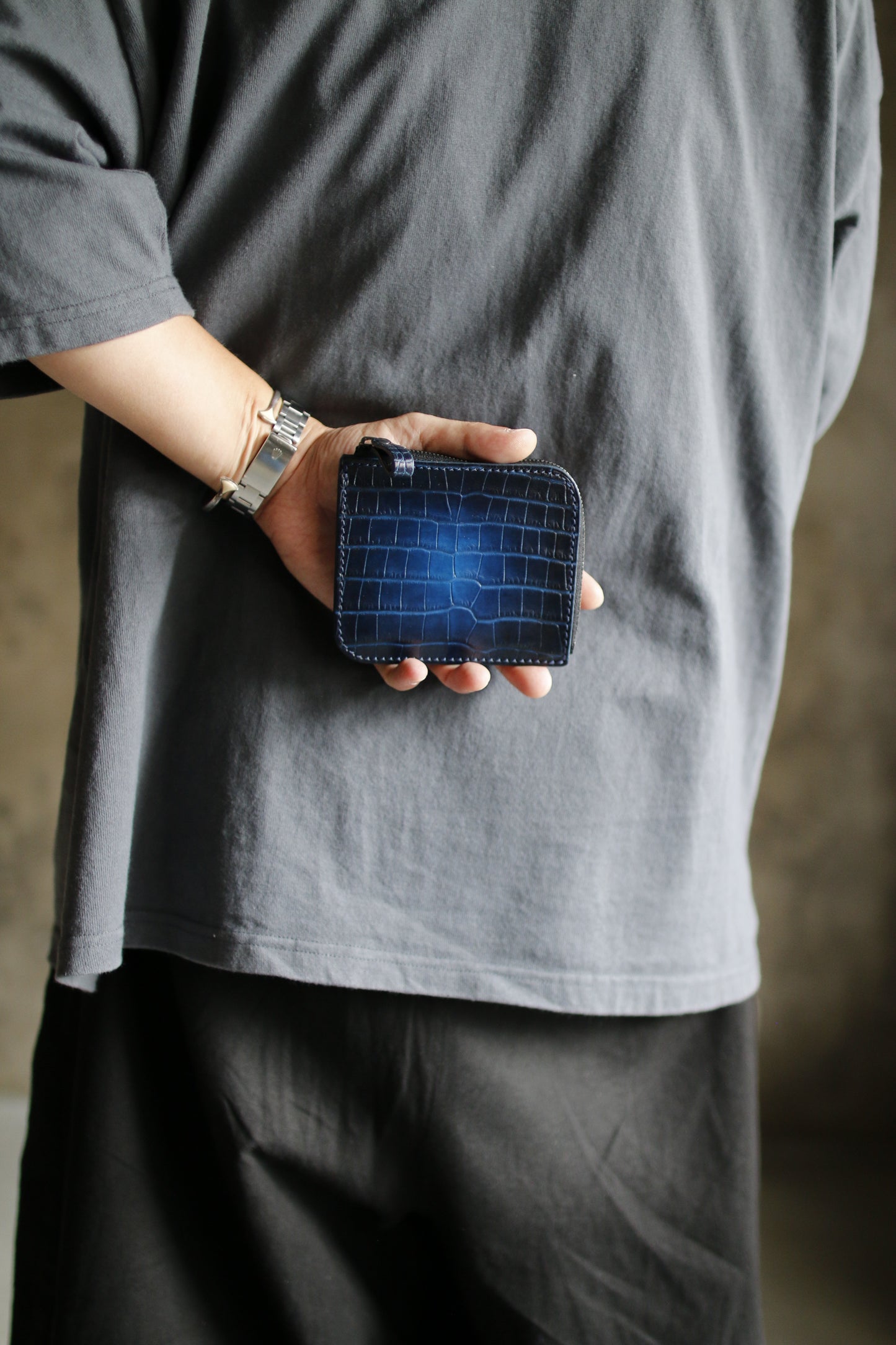 【オーダー】アリゲーターハンドダイL字コンパクト財布