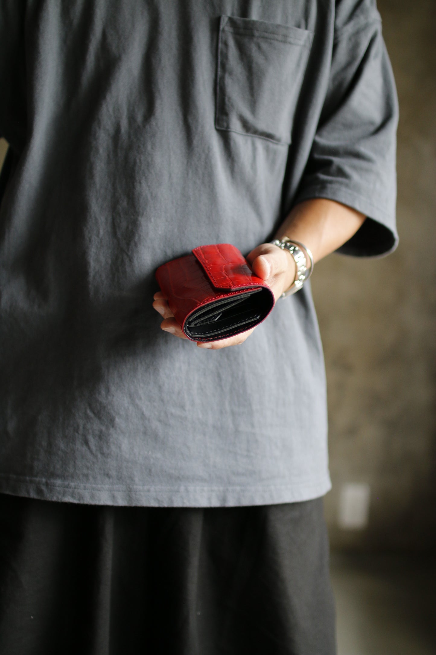 【オーダー】アリゲーターレザーのミディアムウォレット