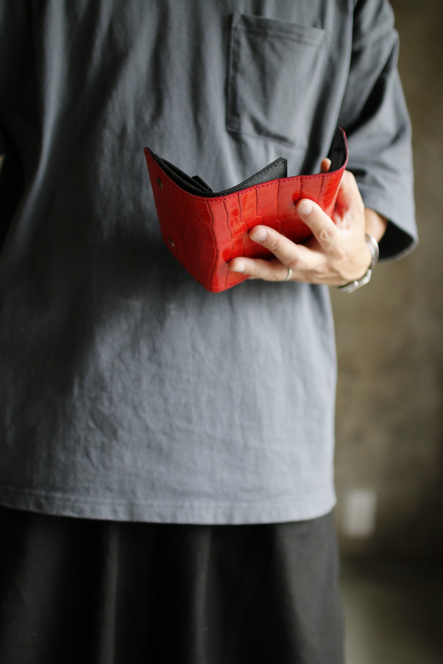 【オーダー】アリゲーターレザーのミディアムウォレット