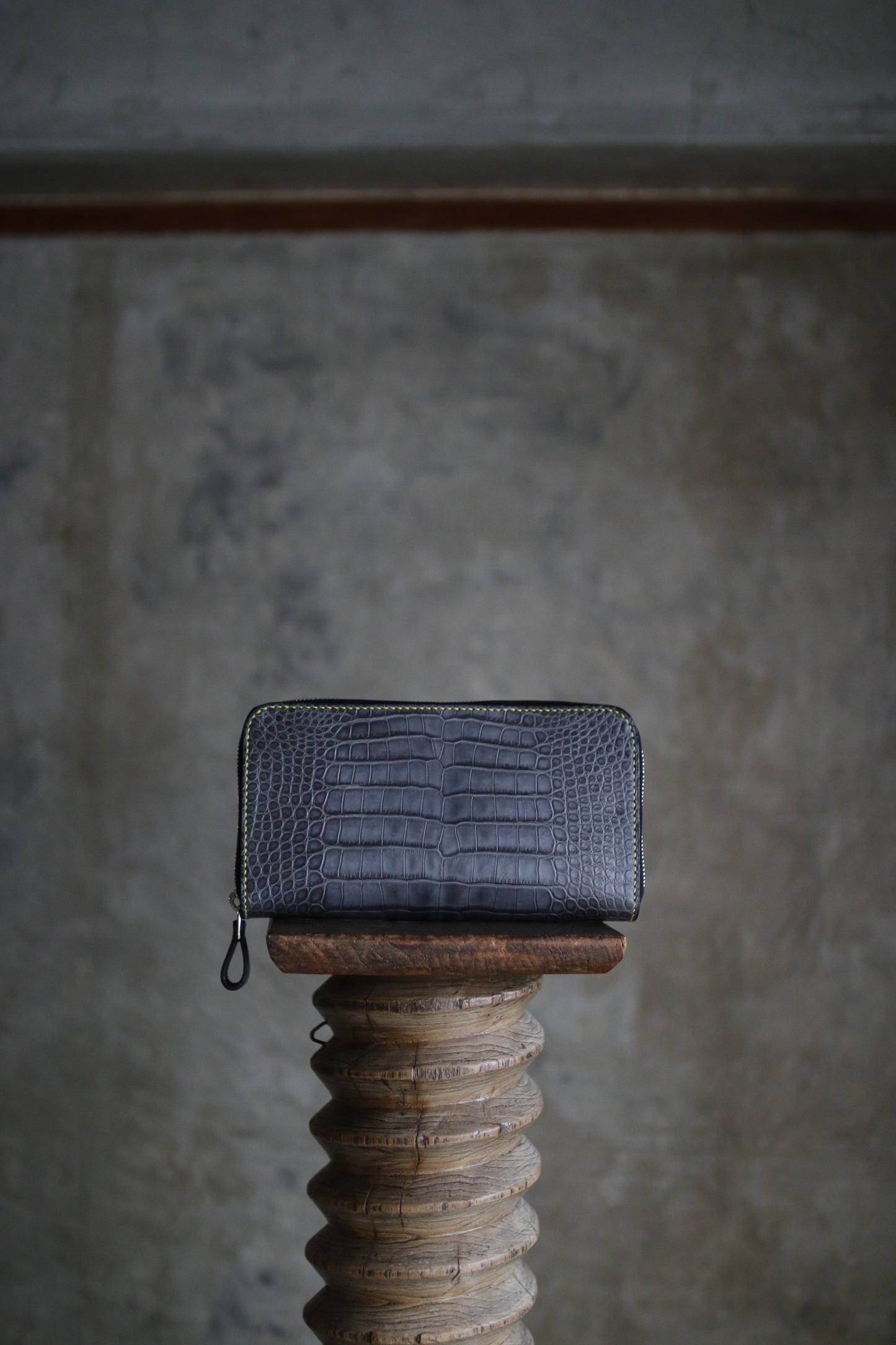 【オーダー】アリゲーター墨黒オーガナイザー長財布