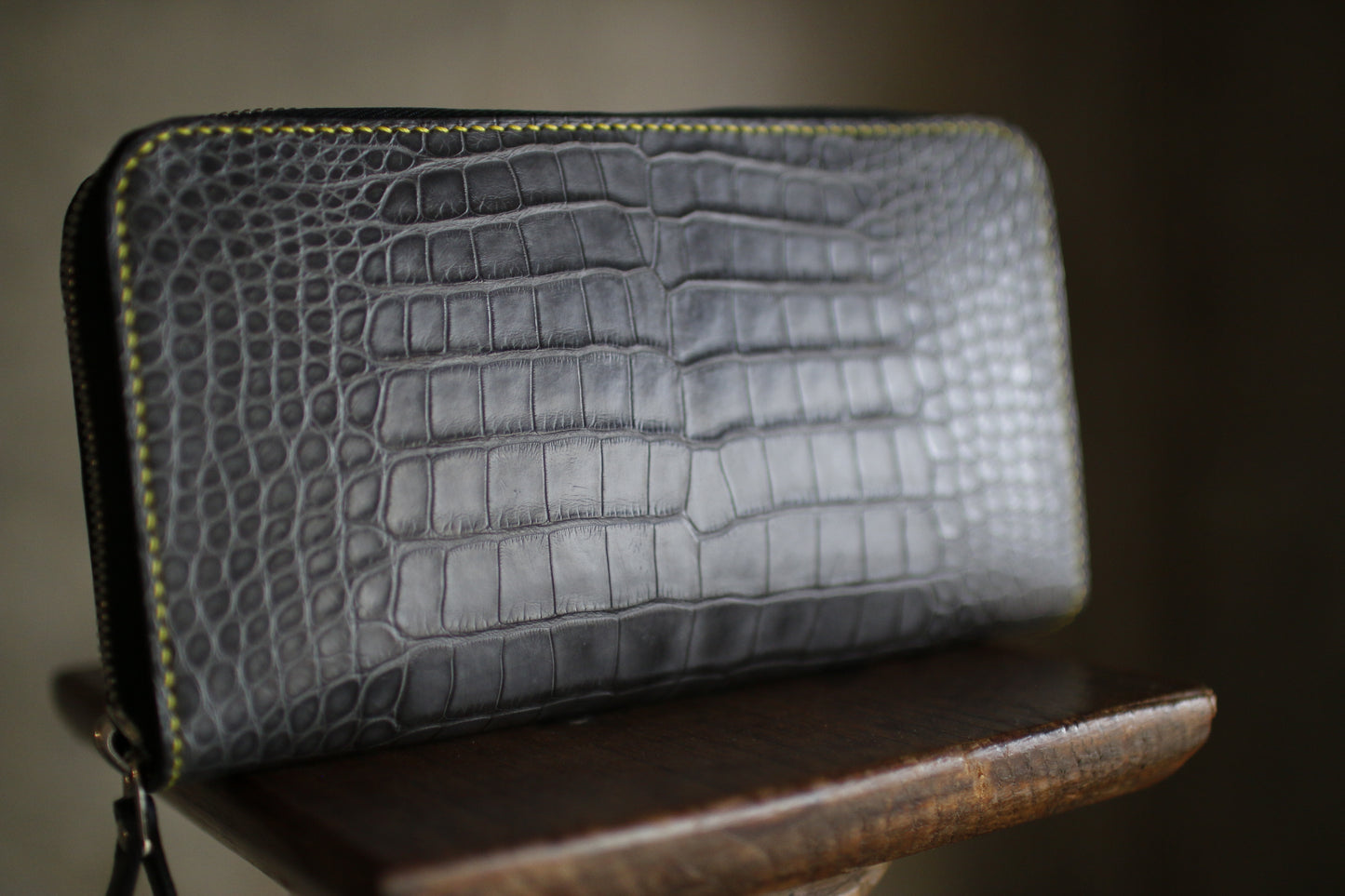【オーダー】アリゲーター墨黒オーガナイザー長財布
