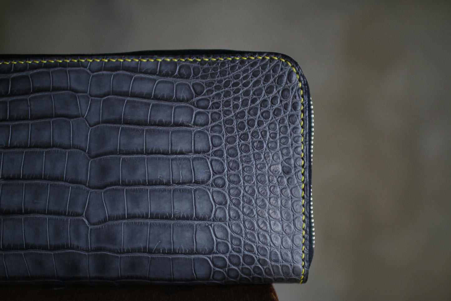 【オーダー】アリゲーター墨黒オーガナイザー長財布