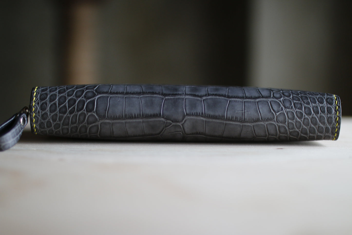 【オーダー】アリゲーター墨黒オーガナイザー長財布