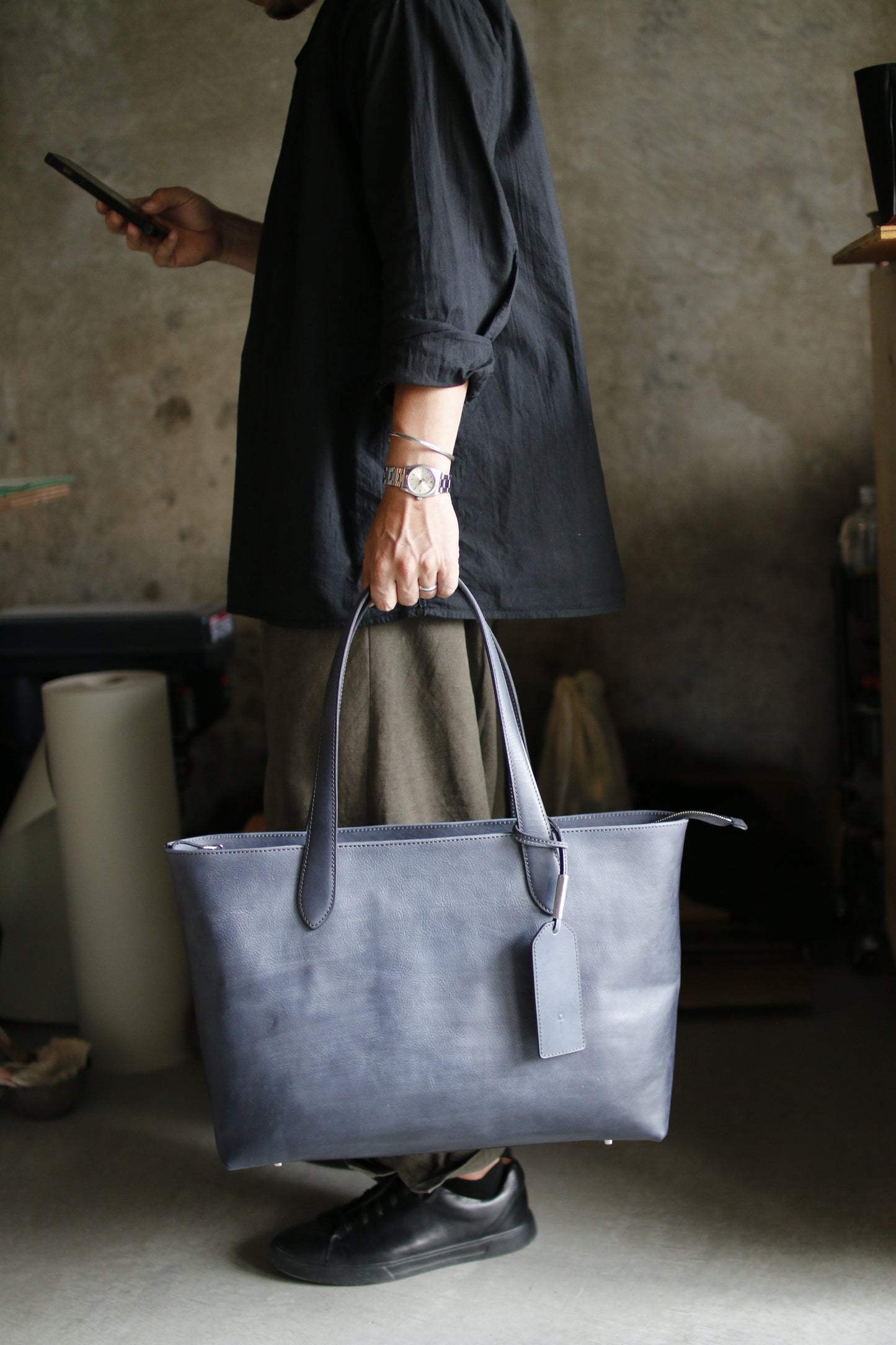 【オーダー】Bespokeハンドダイグレーのトートバッグ