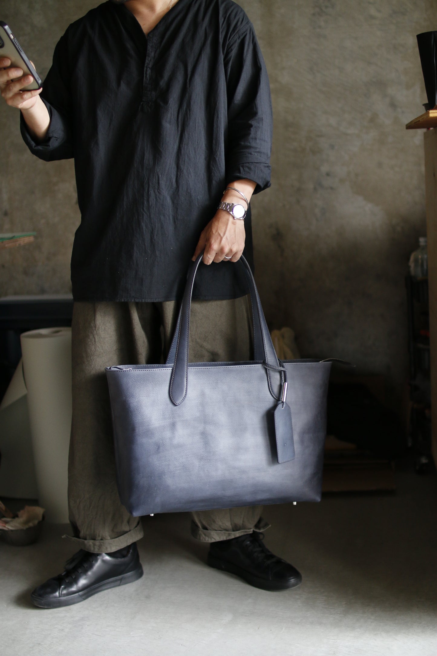 【オーダー】Bespokeハンドダイグレーのトートバッグ