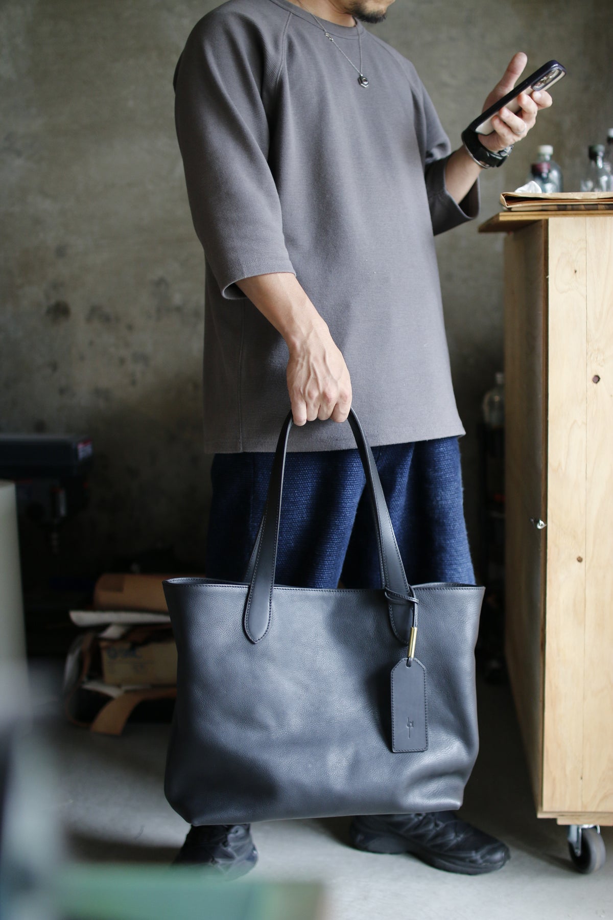 【オーダー】BespokeシックなLサイズトートバッグ