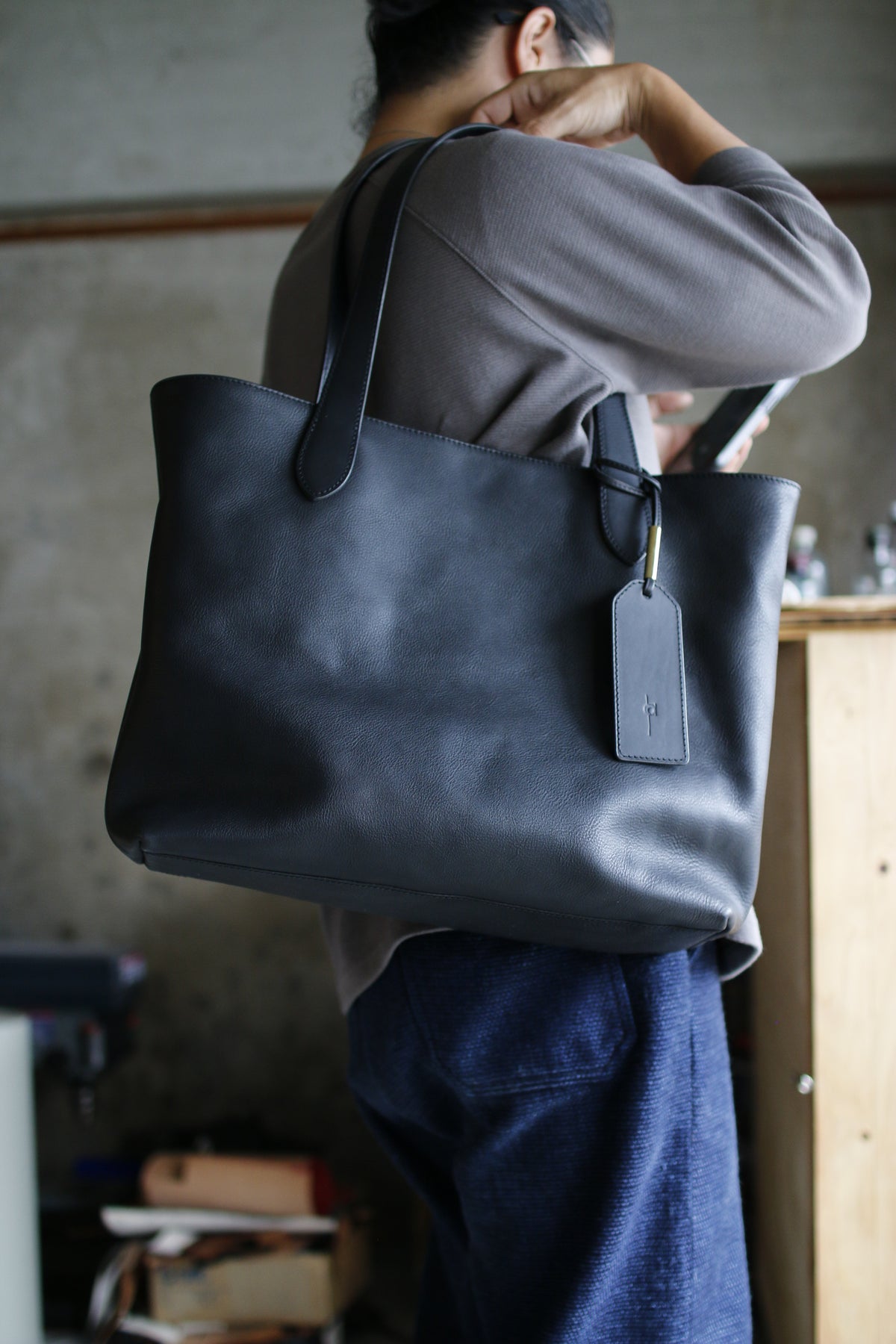 【オーダー】BespokeシックなLサイズトートバッグ